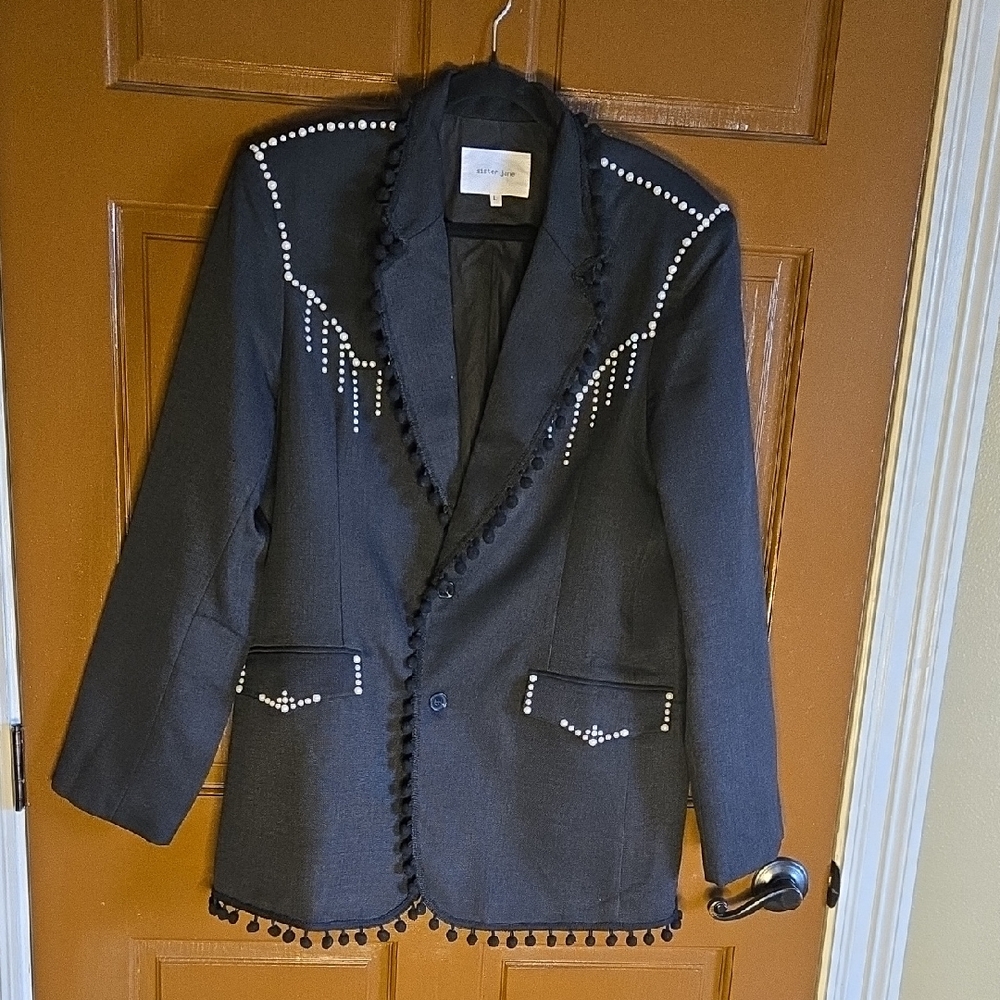 Sister Jane Black Jacket with White Accents